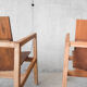 Pair of solid wooden armchairs 70