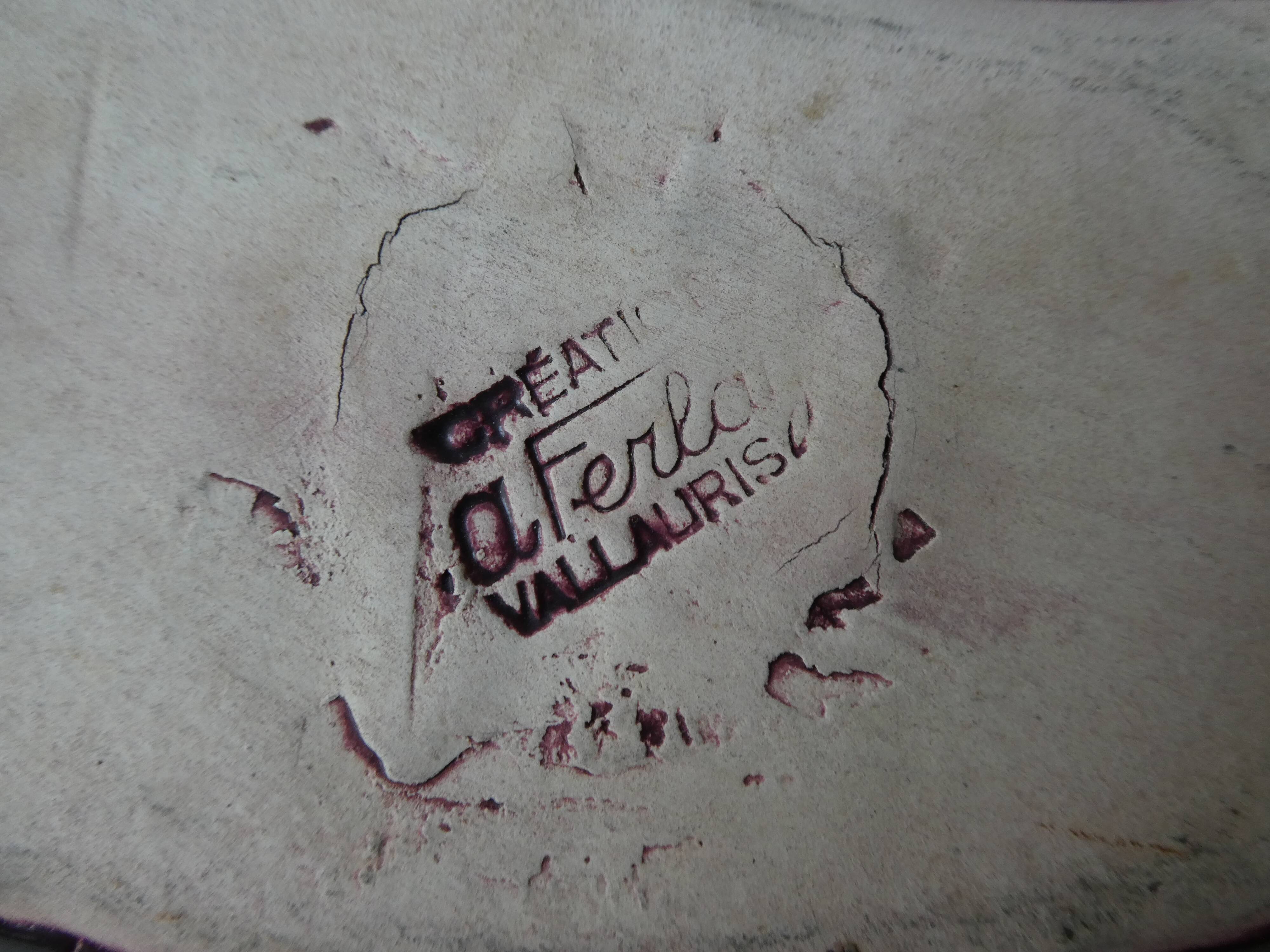 Butter in dabbling, eggplant, A Ferlay Vallauris