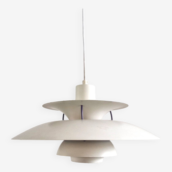 Suspension PH5 blanche par Poul Henningsen pour Louis Poulsen, Danemark