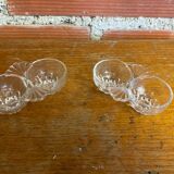 Paire De Saleron Ancien Art Déco Verre Moulé Salière Poivrier Vintage