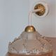 Art Nouveau glass wall lamp - white and gold finishes