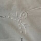 Antique embroidered pillowcase with venetian lace