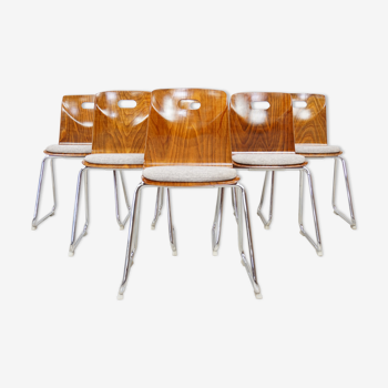 Suite of 6 chairs 60s Pagwood Pagholz