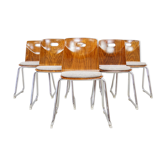 Suite of 6 chairs 60s Pagwood Pagholz