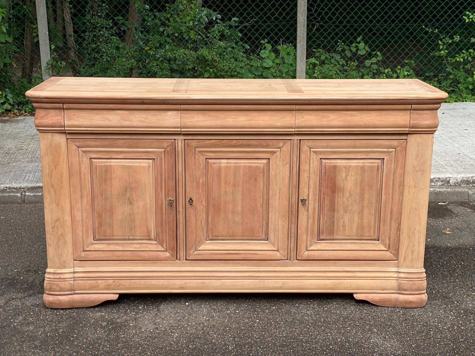 Louis Philippe vintage renovated sideboard in cherry wood.