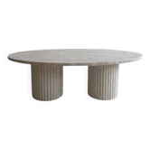 Table basse ovale Calypso - Travertin Naturel
