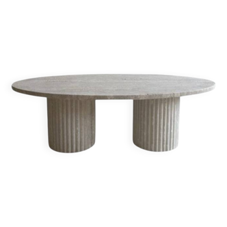 Calypso Oval Coffee Table - Natural Travertine