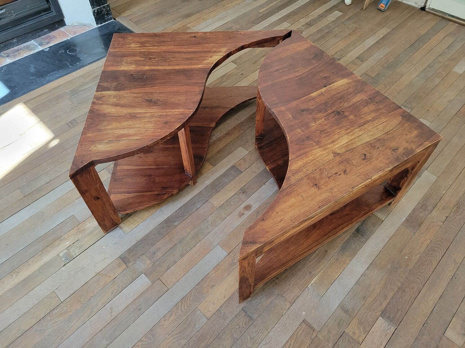 Table basse en 2 parties, vers 1970