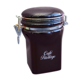 Ceramic coffee pot with black and gold waterproof closure lid