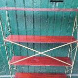 LIBRARY SHELF 1960 REMOVABLE 5 LEVELS OF METAL SIDE SHELF
