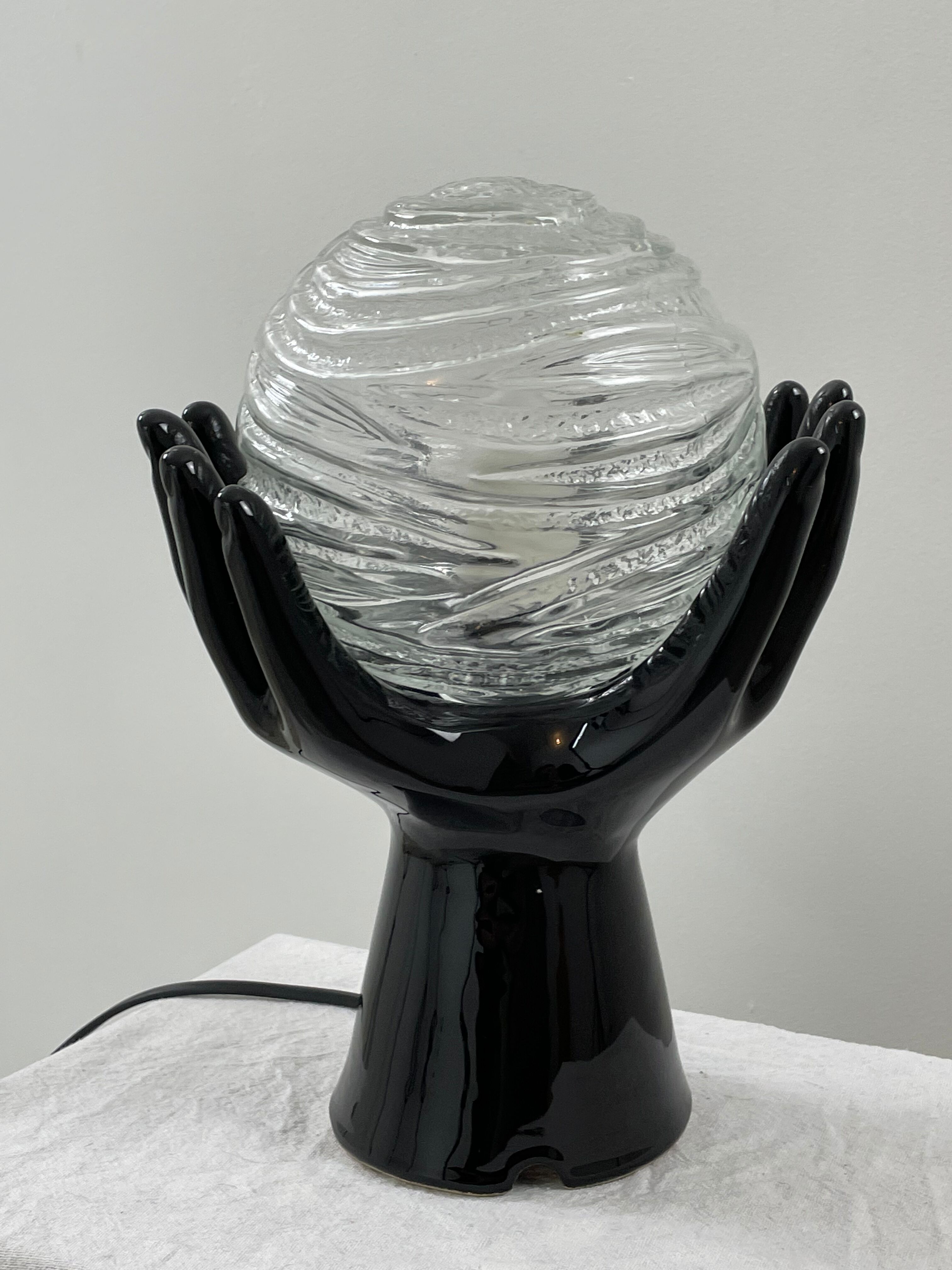 Vintage ceramic hand lamp