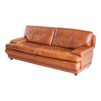 Canapé vintage trois places en cuir. Édition par Roche Bobois. France, années 70-80