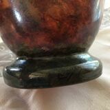 Glass paste vase signed