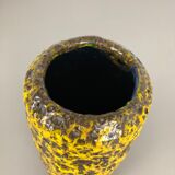 Pottery Super Yellow Color Fat Lava Multi-Color Vase Scheurich WGP, 1970s