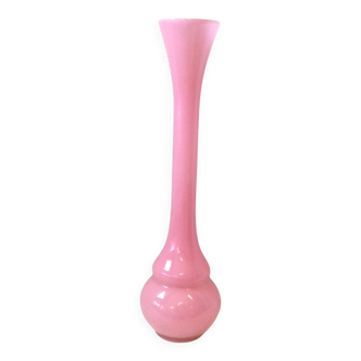 Large pink glass paste soliflore vase