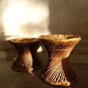 Paire de tabourets art primitif