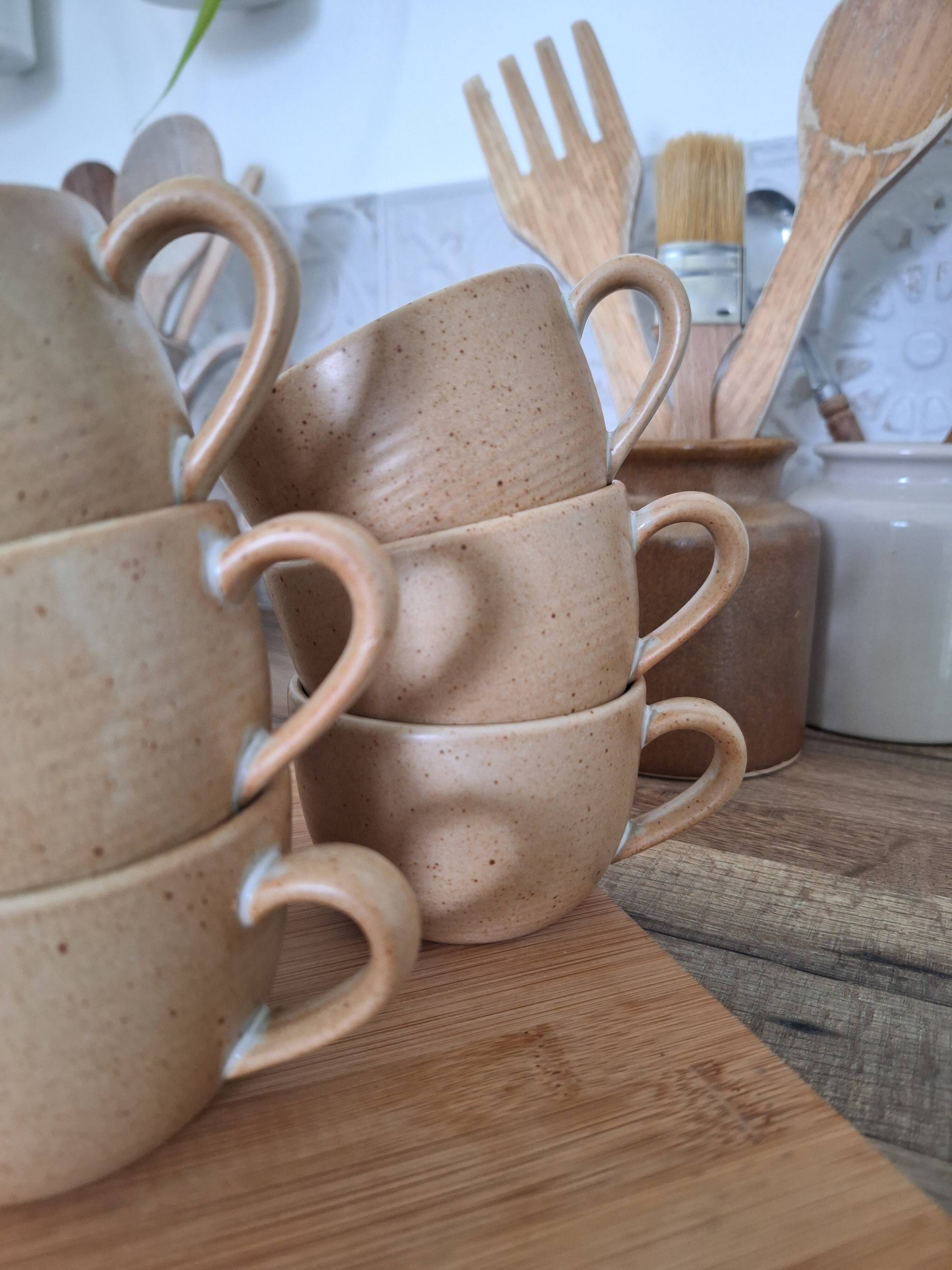 Vintage village stoneware mugs