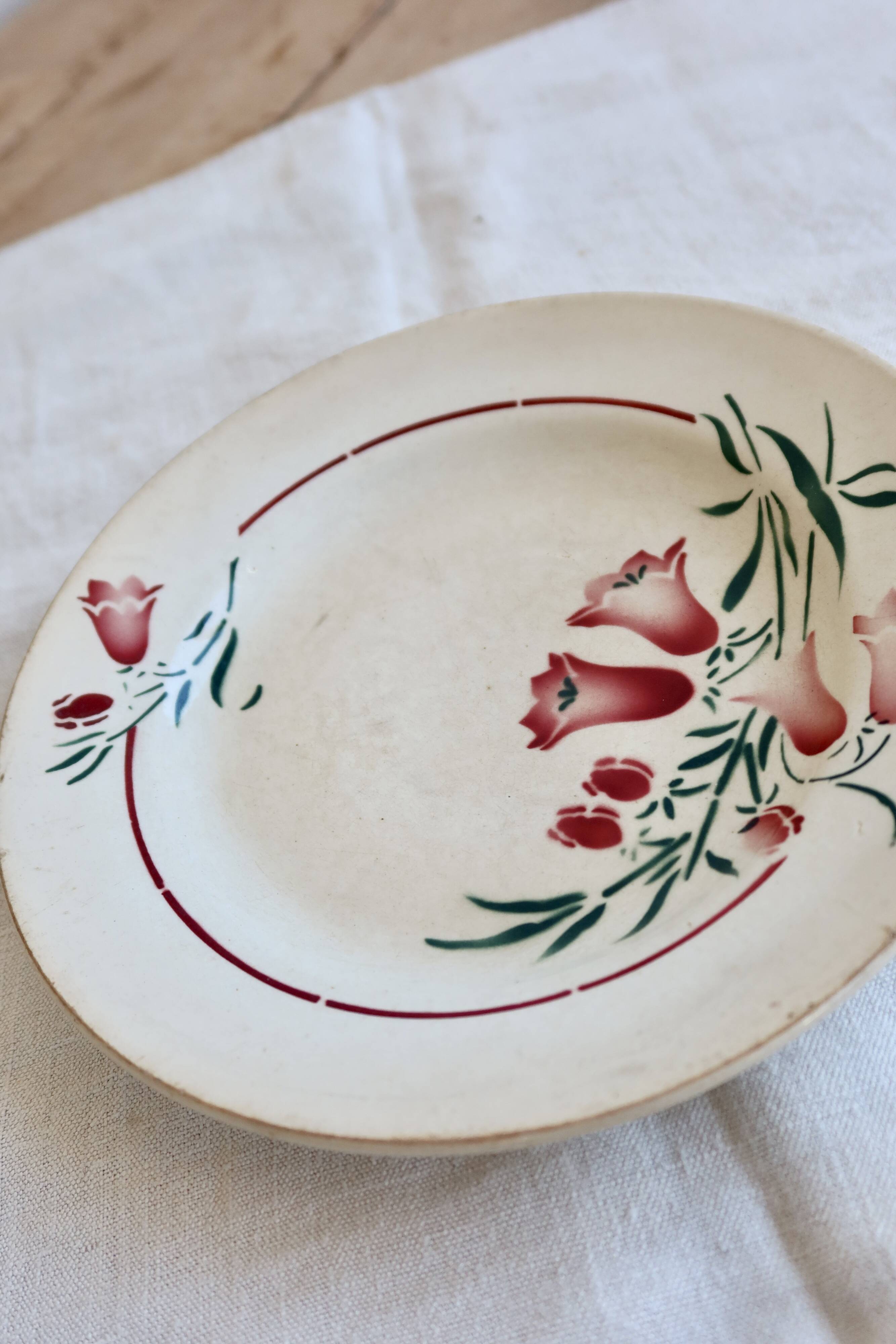 Vintage ironstone plate saint amandinoise saint amand model peg