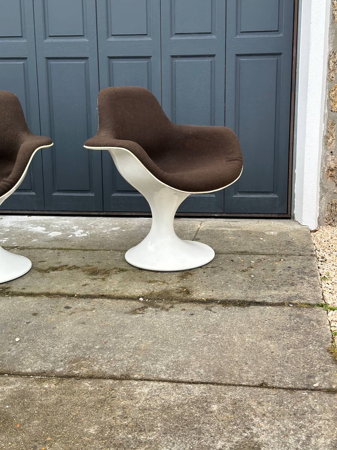 Pair of Orbit Herman Miller corca armchairs 1970