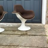 Pair of Orbit Herman Miller corca armchairs 1970