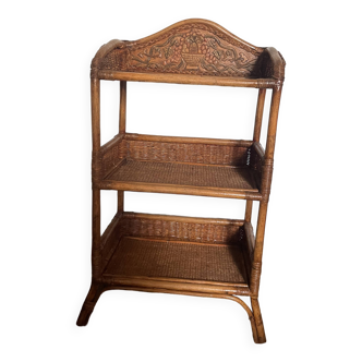 Rattan and cane shelf