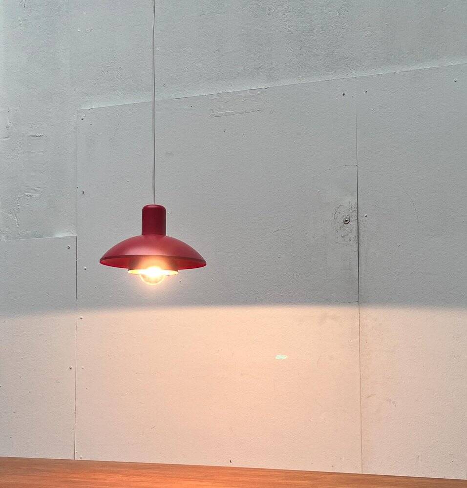 Red pendant lamp model 728 Danish mid-century by Horn, 1960s.