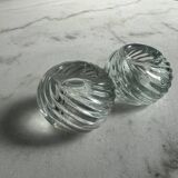 Set of two beautiful glass candle holders