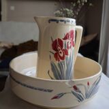 Art nouveau earthenware pitcher luneville