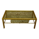 Roche Bobois coffee table in gilded brass and glass from the 70s
