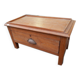 Bedside table with chest drawer on teak wood desk legs