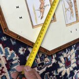 Octagonal frame with 9 humorous equestrian illustrations