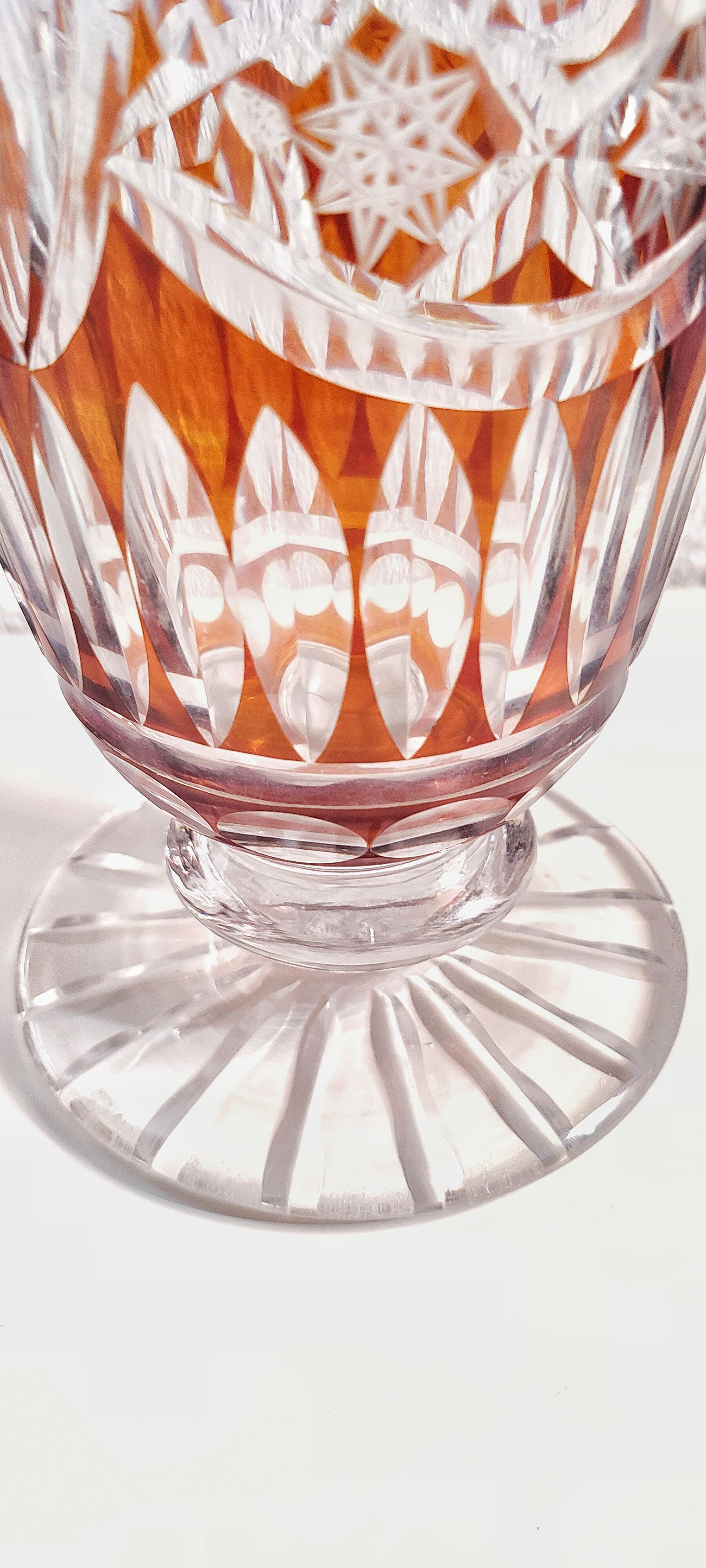 Bohemian glass vase. Czech Republic 1980s.