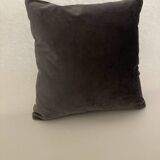 Coussin velours gris anthracite