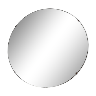 Art Deco beveled mirror from the 1930s, diameter 54 cm