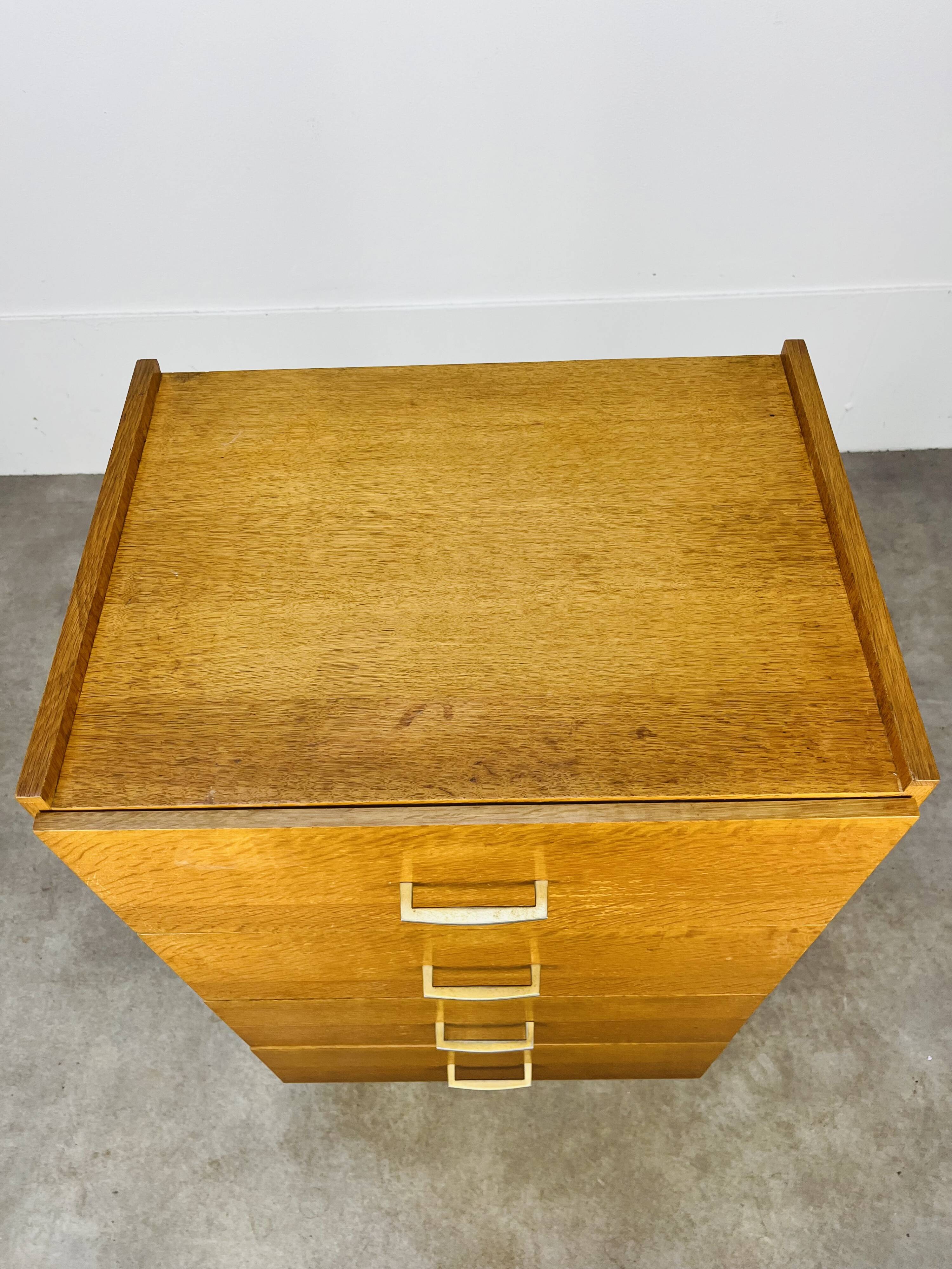 Commode chiffonnier années 50, bois blond