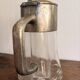 Chiller pitcher, lemonade jug, silver metal glass, Art Nouveau wine carafe.