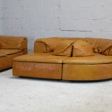 Leather modular sofa, 7 elements, 70s