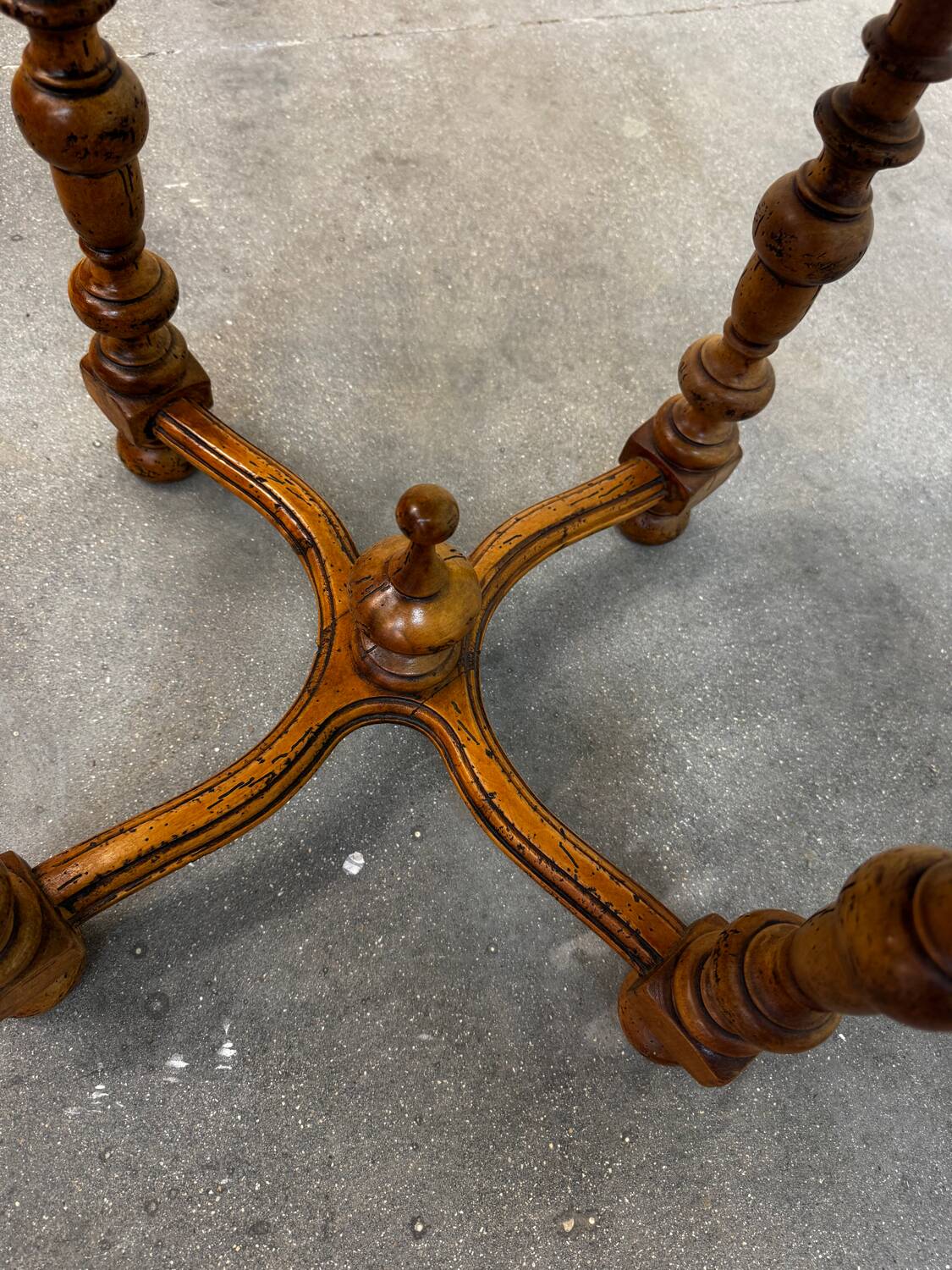 English octagonal inlaid table