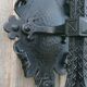 Pair of black wrought iron wall sconces - neo-Gothic style - from the 1950s