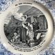 Set of 6 talking plates - creil and montereau France