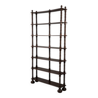 Bobbin library in walnut, French work, 1950.