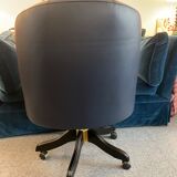 Chaise de bureau en cuir marine