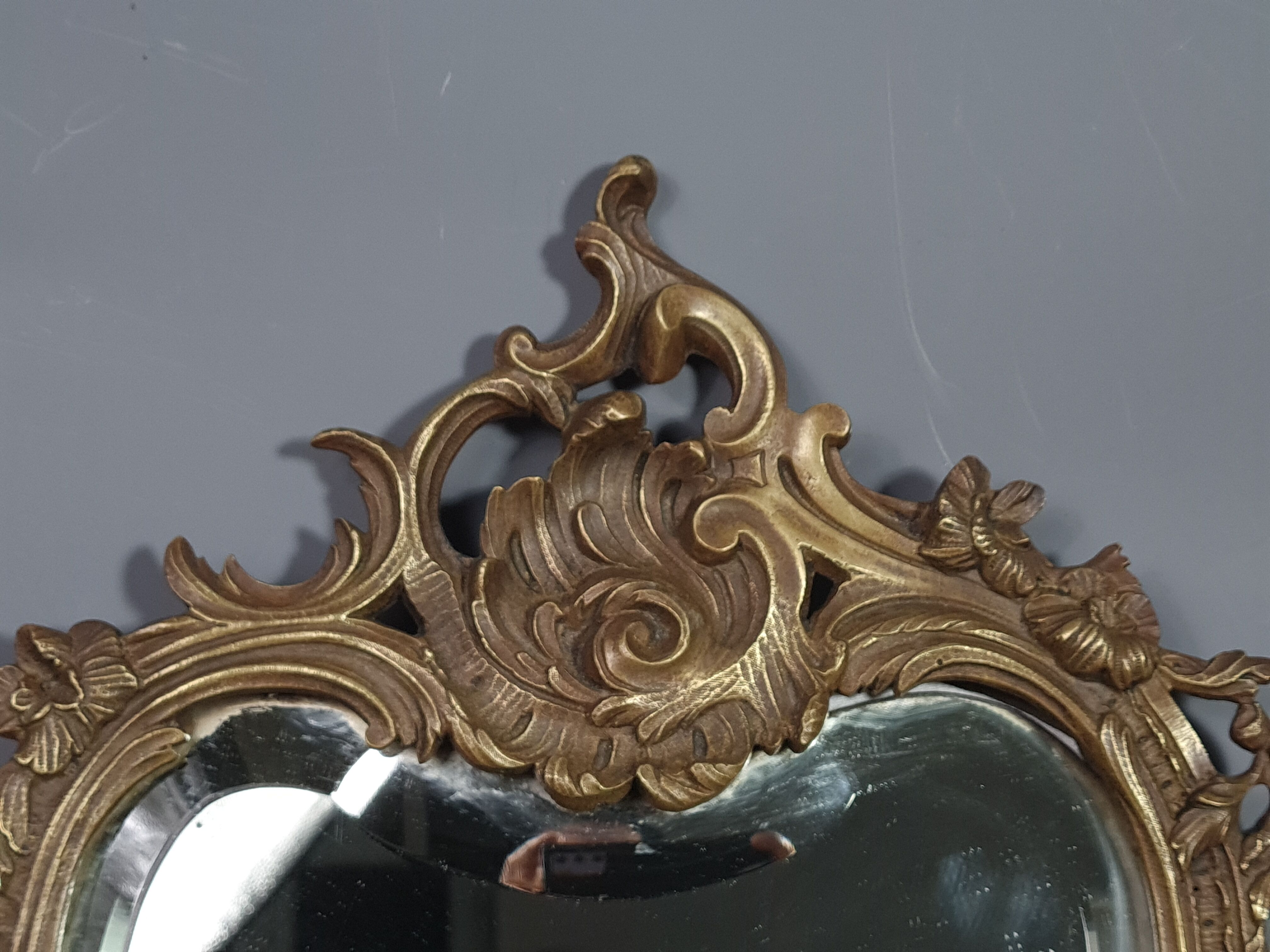 Old beveled mirror and bronze Louis XV style 52x32 cm SB