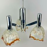 60s 70s Lamp Chrome Chandelier Chandelier Mazzega Murano Glass Design