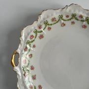 Plat à Gâteau et Assiettes à dessert Limoges | Rubans, Nœuds et Roses