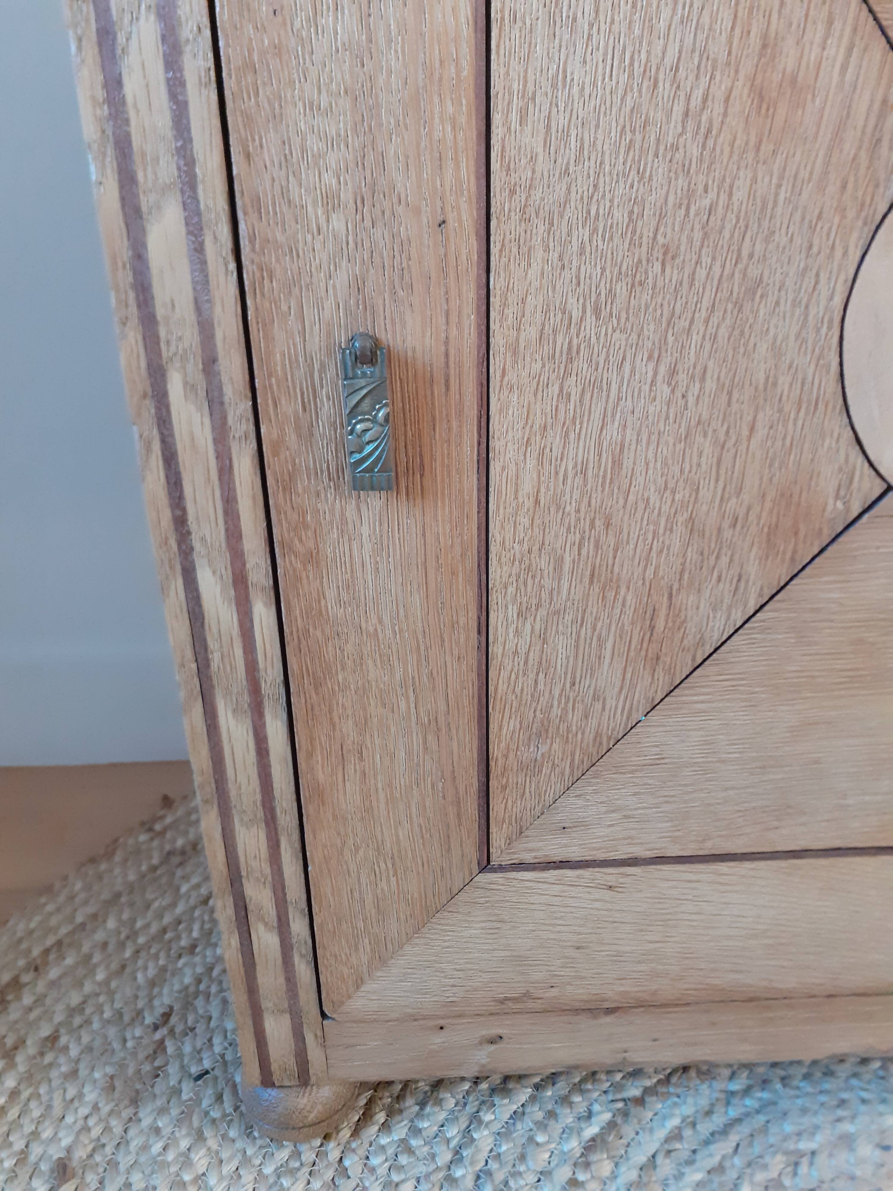 Small solid oak Art Deco sideboard