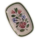 Elchinger ceramic rectangular cake or loaf dish with hand-painted floral pattern