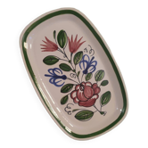 Elchinger ceramic rectangular cake or loaf dish with hand-painted floral pattern