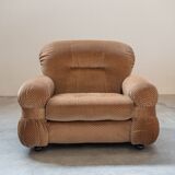 Pair of chenille armchairs 1970