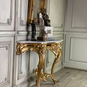 Louis XV style console table in gilded wood, 19th century